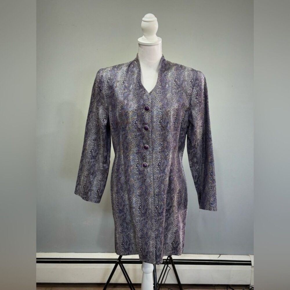 CLEARANCE! Purple Club France Snakeskin Long Dressy Jacket Size 8 EUC